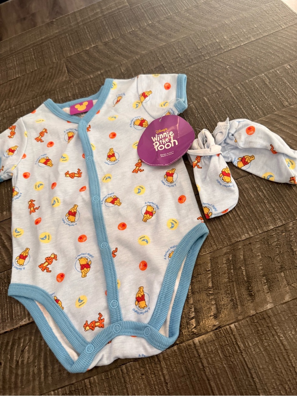 Vintage Winnie the Pooh Short-Sleeve Baby One-Piece